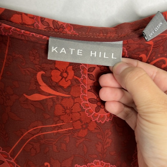 Kate Hill Silk Paisley Vintage Midi Skirt 6 - Picture 4 of 7